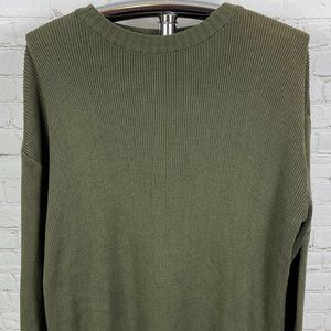 NWT VINTAGE 90'S HURLEY MEN'S OLIVE DRAB ARMY LIKE SWEATER